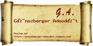 Günszberger Adeodát névjegykártya
